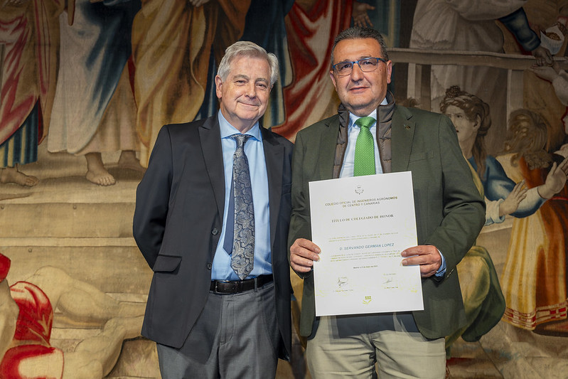 El ingeniero agrónomo Servando Germán ha sido nombra Colegiado de Honor por el Colegio de Ingenieros Agrónomos de Centro y Canarias