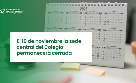 El 10 de noviembre la sede central del Colegio permanecerá cerrada