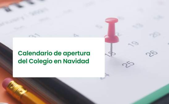 Calendario de apertura del Colegio en Navidad