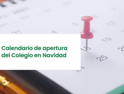 Calendario de apertura del Colegio en Navidad