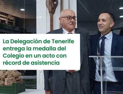 La Delegación de Tenerife entrega la medalla del Colegio en un acto con récord de asistencia