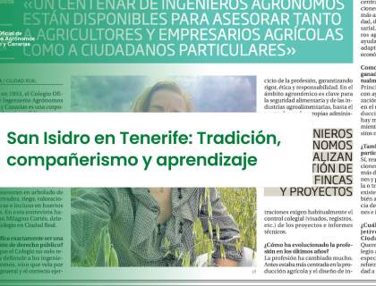 El Colegio destaca en La Tribuna de Ciudad Real su papel como corporación de derecho público y el valor de la ingeniería agronómica para la sociedad
