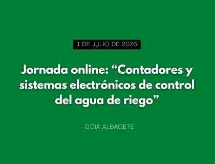 Jornada online: “Contadores y sistemas electrónicos de control del agua de riego”