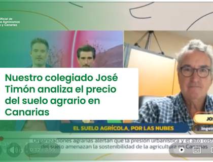 Nuestro colegiado José Timón analiza el precio del suelo agrario en Canarias