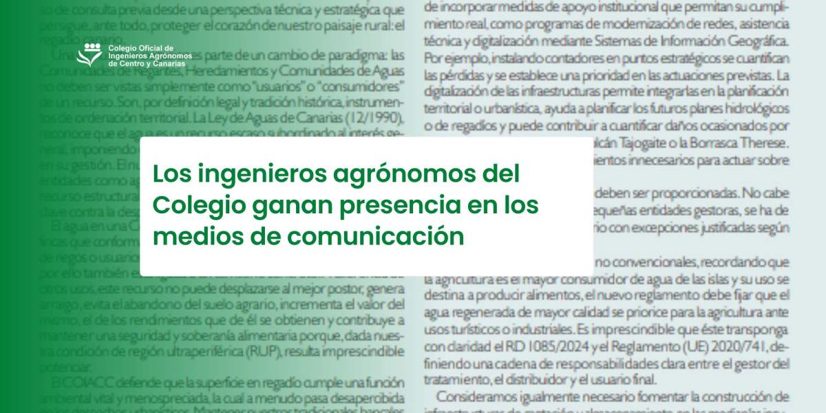 los ingenieros agrónomos del Colegio ganan presencia en los medios de comunicación